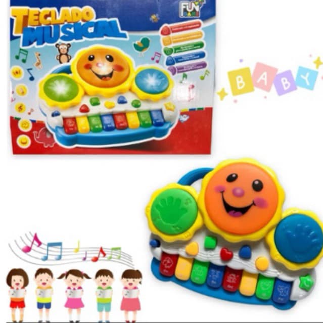 Teclado Piano Musical Bebê Brinquedo Infantil Divertido Drum
