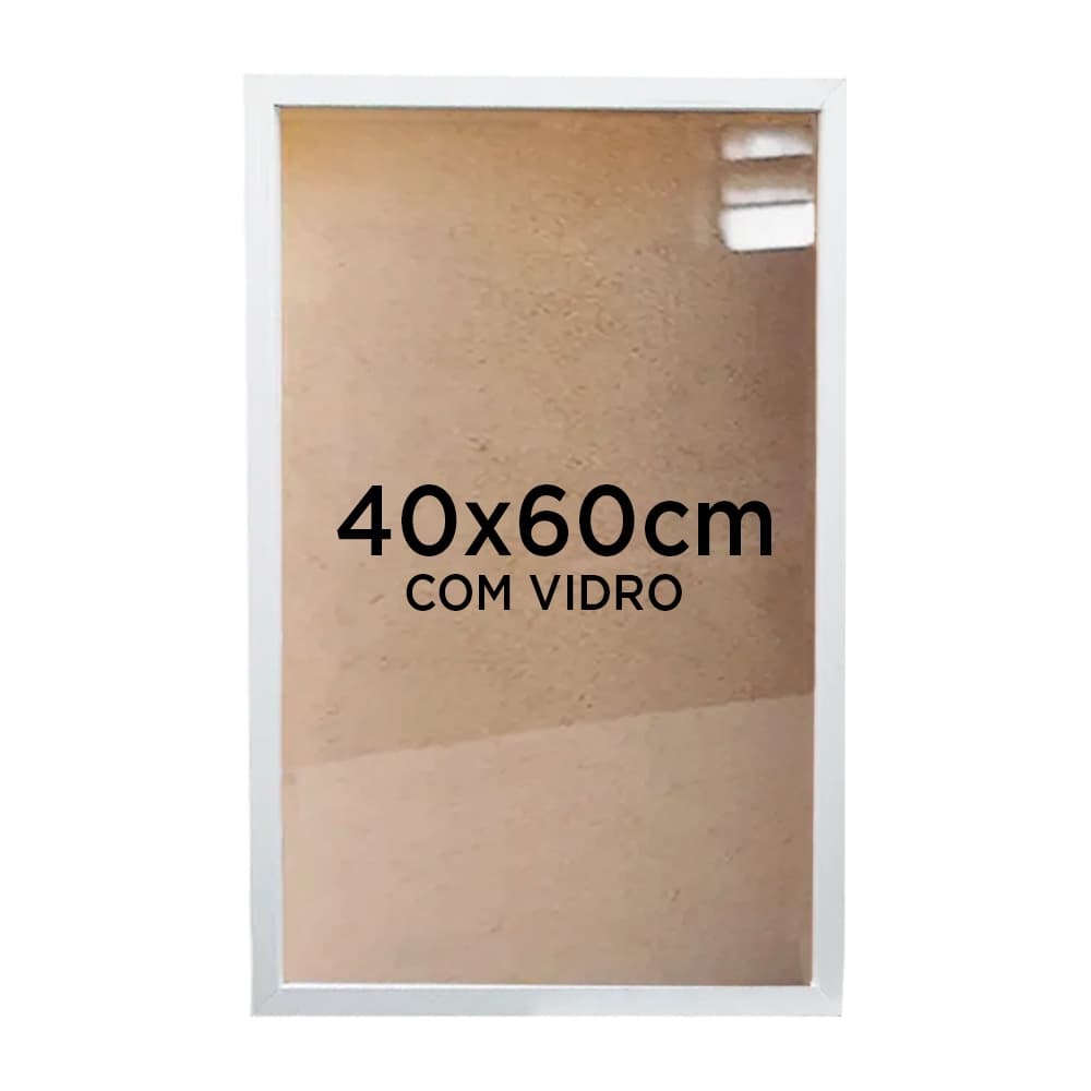 Moldura Quadro Caixa Alta 4,5cm 40x60cm Foto Poster Ilustração Com Vidro - Várias Cores