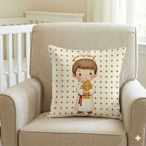 Capa de Almofada 45x45 Religiosa Infantil Santinhos Baby Decoração Quarto