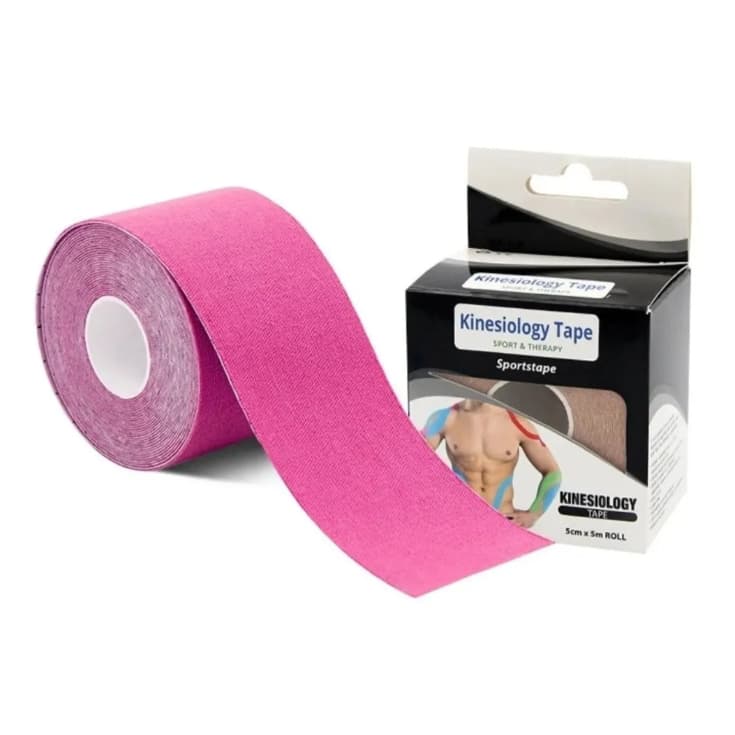 BANDAGEM ELASTICA ROSA 5MX5CM FITA KINESIO TAPE FISIOTERAPIA ORTOPEDIA