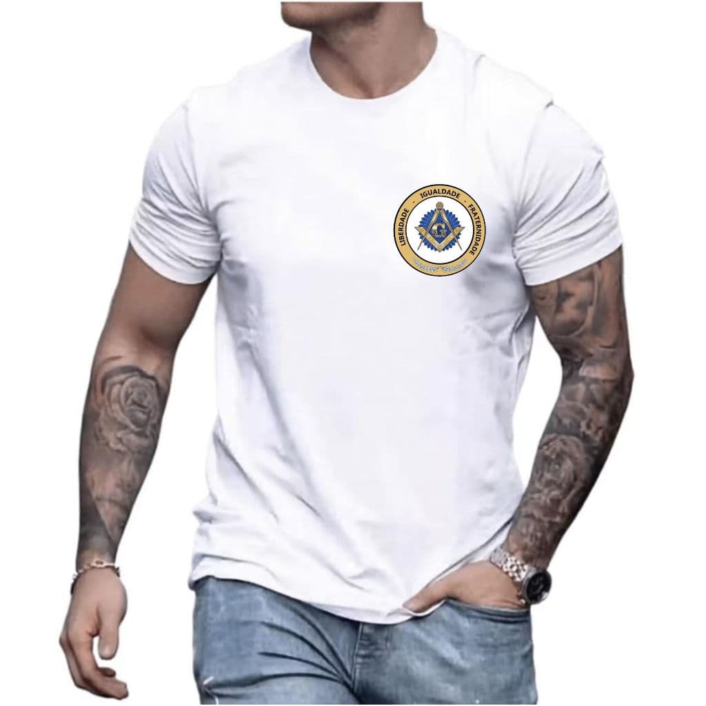 Maçonaria Brasileira camiseta masculina Brasil 100% algodão Alta qualidade