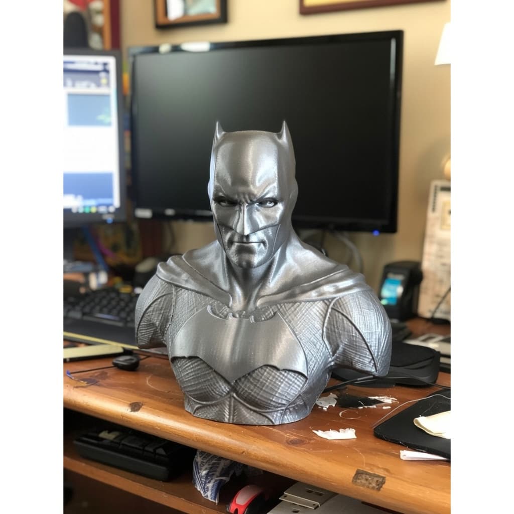Busto Batman Decorativo Impressão 3D Ultra Detalhado – Escultura Colecionável Decorativa