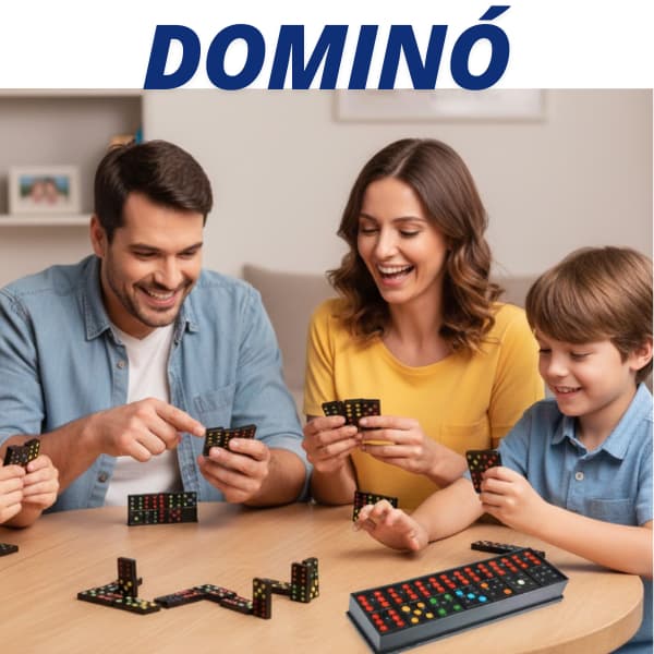 Dominó Colorido M.G.H - Estojo com 28 Peças em Plástico Resistente Colorido Diversão Garantida