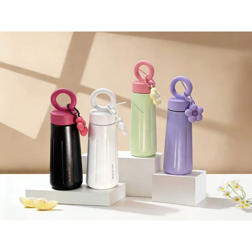 Copo Térmico Inoxidável de 450ml com Decoração Criativa, Portátil e à Prova de Vazamentos