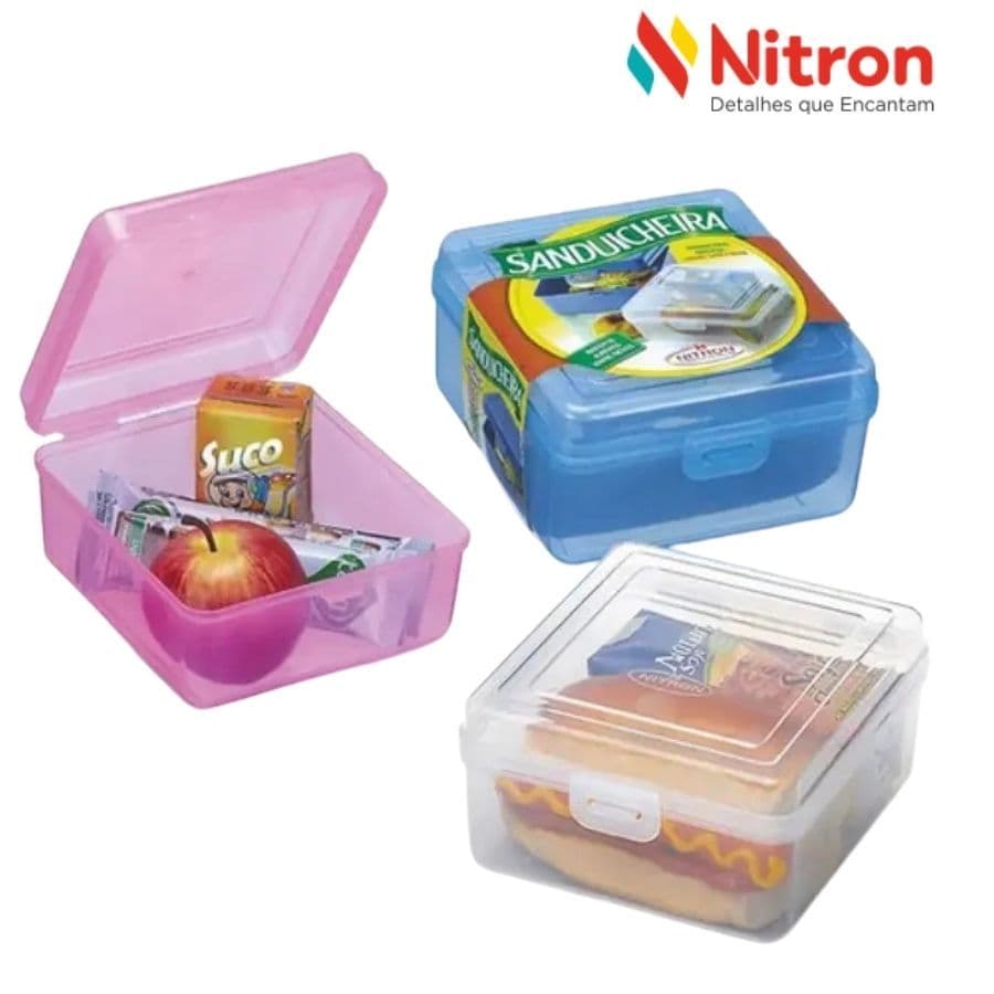Porta Lanche Sanduicheira Plastico Com Trava Nitron