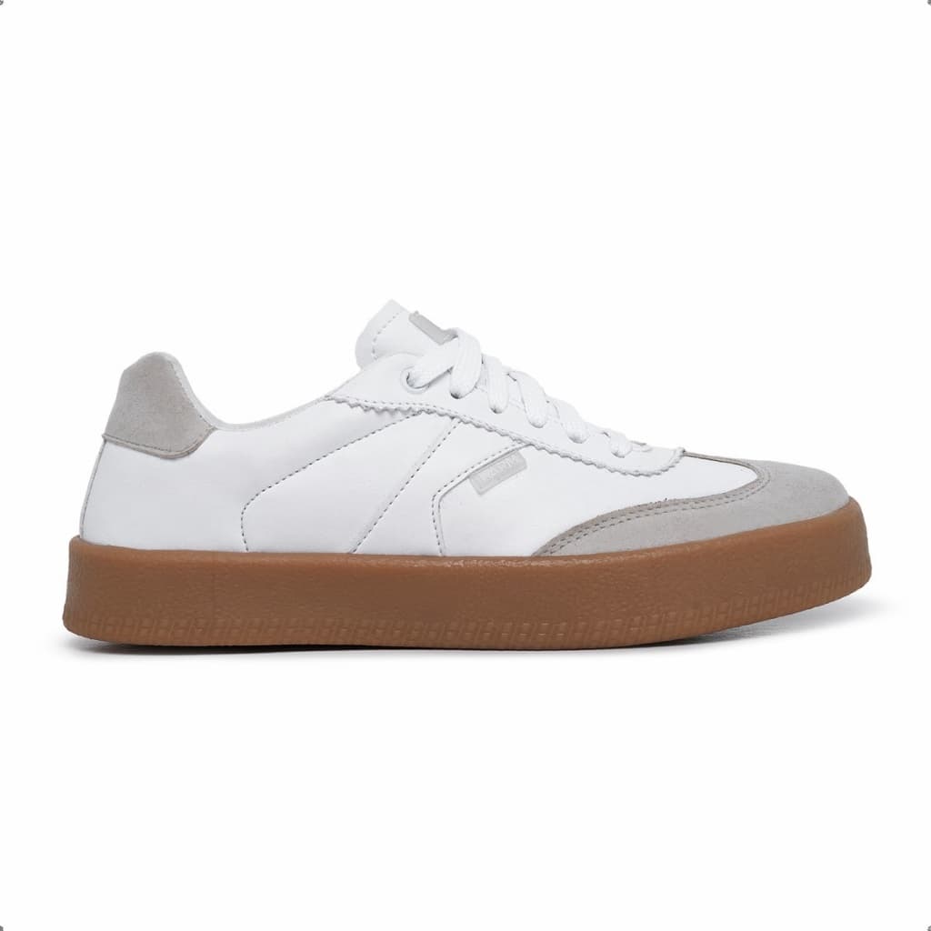 Tenis Branco Retro Camurça Couro Leve Respirável Confortável Casual Moda Feminina Mulher Básico Dia a Dia Verão Versátil