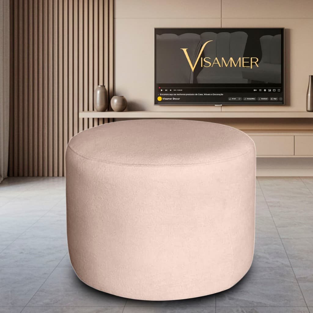 Puff Visammer Decorativo Organico Puff Redondo Tecido Veludo Para Descanso dos Pés