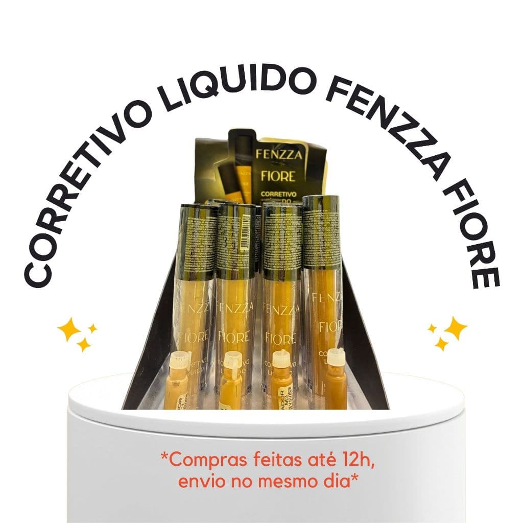 CORRETIVO LIQUIDO FENZZA FIORE EFEITO MATTE SECAGEM RAPIDA MAQUIAGEM PELE COBERTURA QUATRO CORES