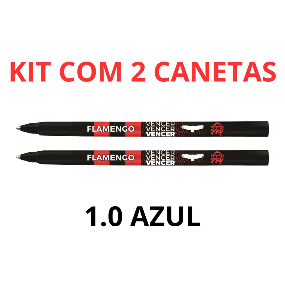 Kit 2unid Caneta Esferográfica Flamengo 1.0 Marca Kit