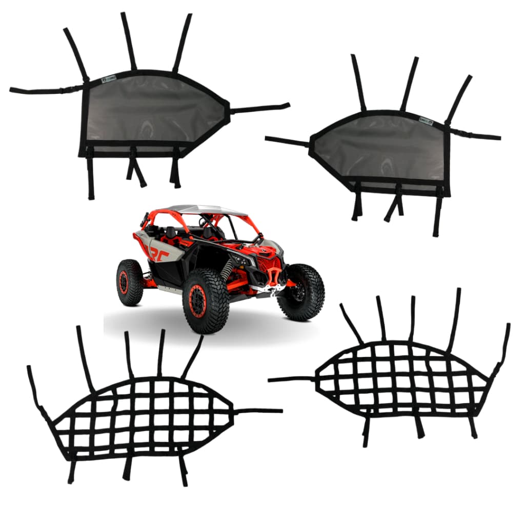Kit Telas Rede Porta 4 Lugares Protecao Porta Utv Quadriciclo Canam X3 Maverick Max Rally Utv World Original Off Road