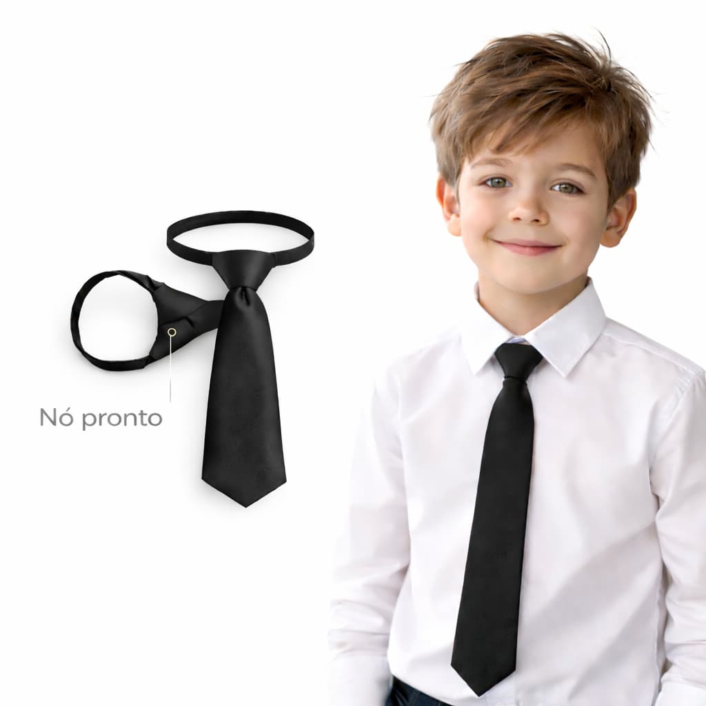 Gravata Infantil Slim Poliéster Com Nó Pronto Várias Cores Para Pajem Batizado Envio Imediato
