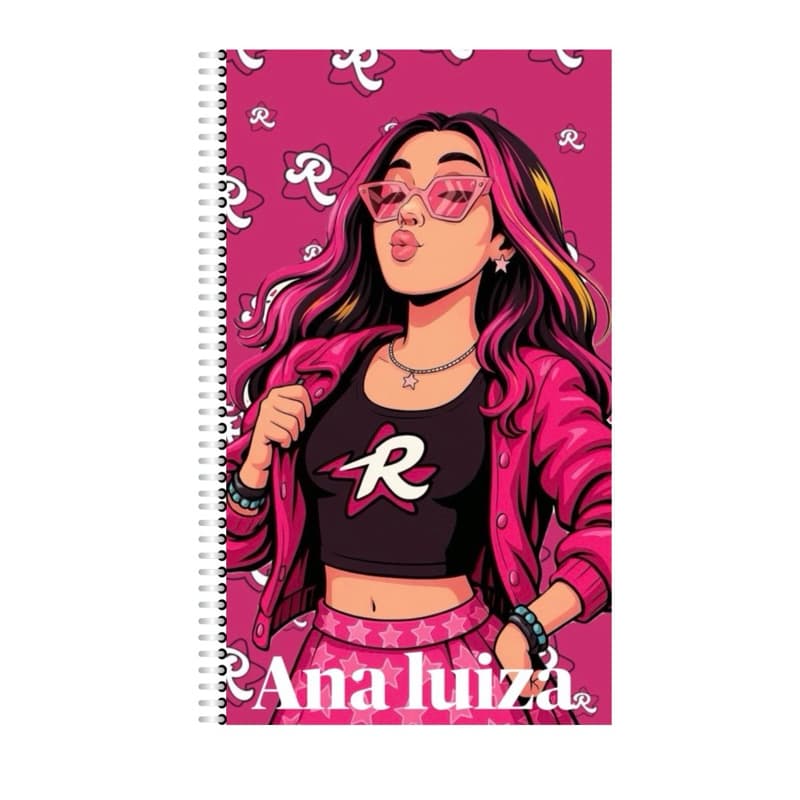 Caderno Grande Emilly Vick capa dura COM NOME/espiral
