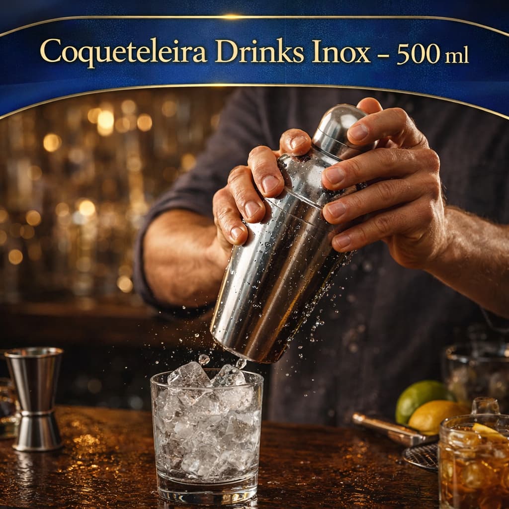 Coqueteleira Inox Profissional 500ml Drinks Bar Barman Bebidas Caipirinha Coquetéis Mixer