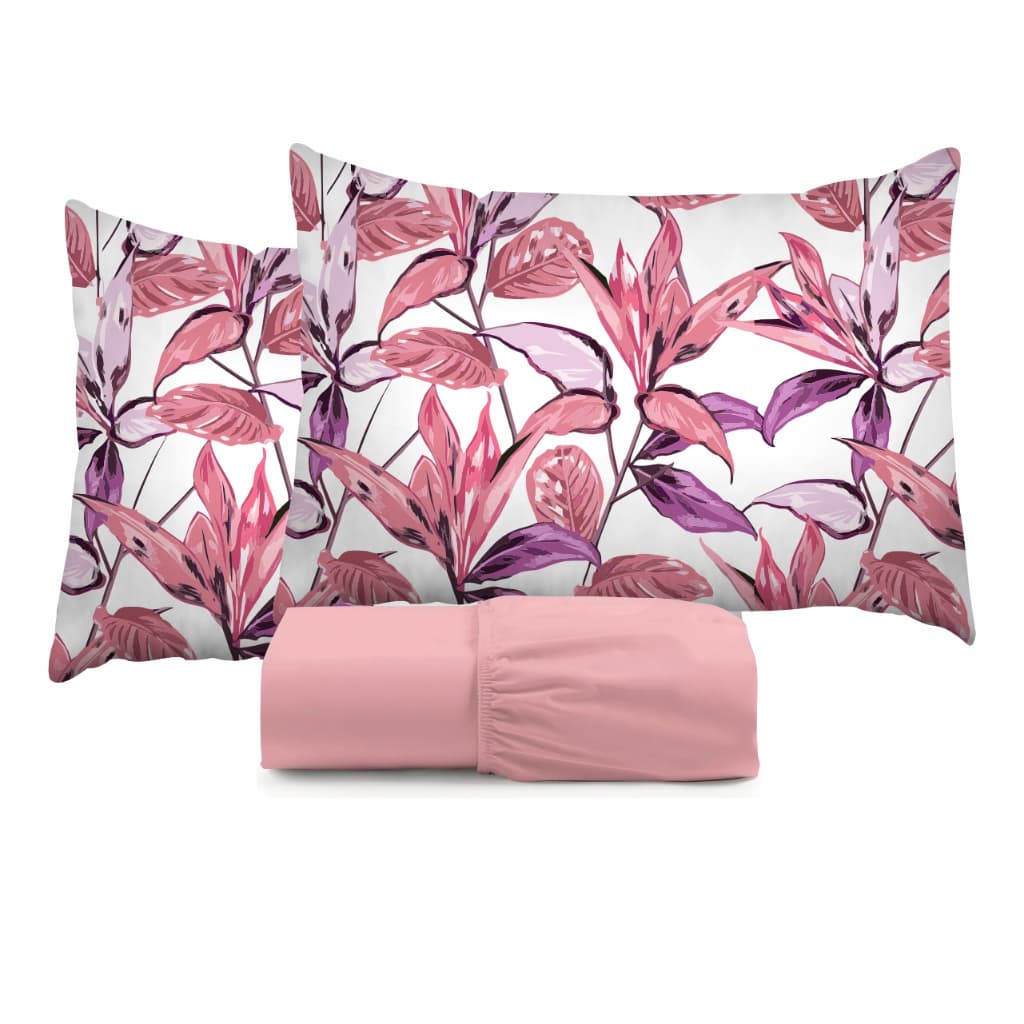 Kit Jogo Lençol Casal Queen King Estampado Macio 3 Peças