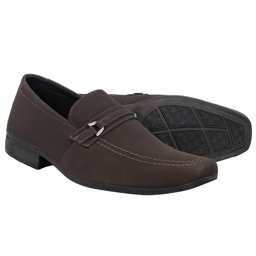 Sapato Social Masculino SLZ Cor Café Bico Alongado Slim Couro Ecológico Antiderrapante Original Franca 37/45