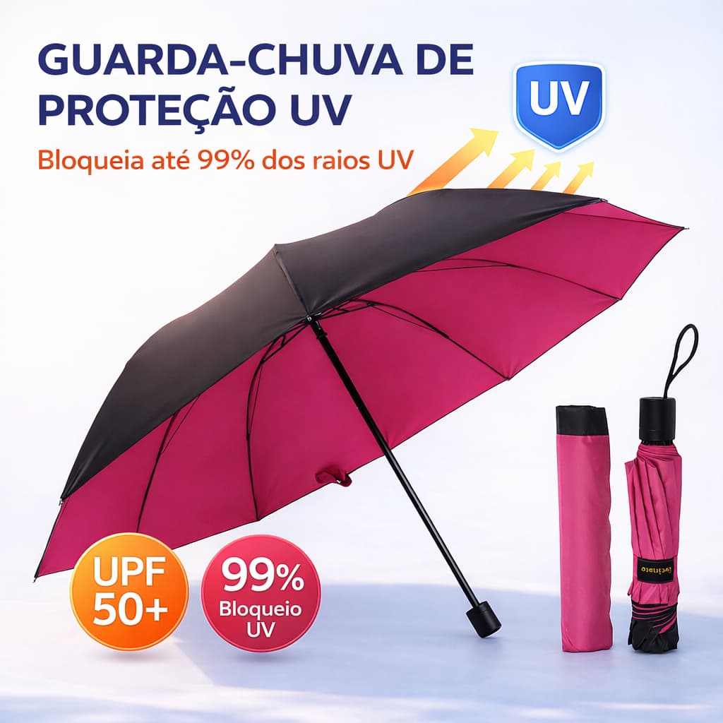 Guarda Chuva Original Grande Contra Vento Cabe Na Bolsa | Manual Cabo Madeira