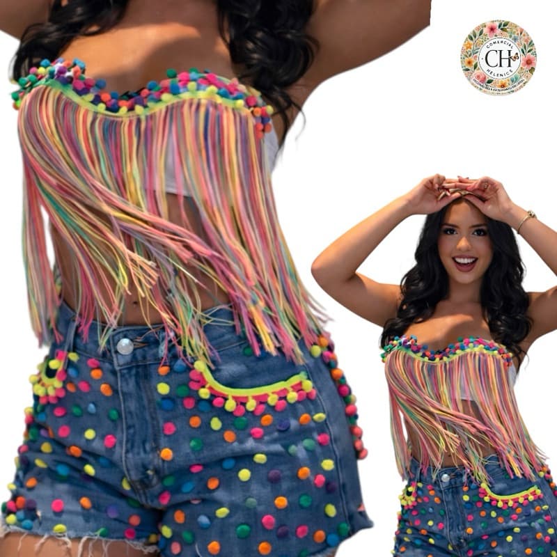 Franja para Roupa em Poliéster  Carnaval customização de fantasias e Abada 10 metros