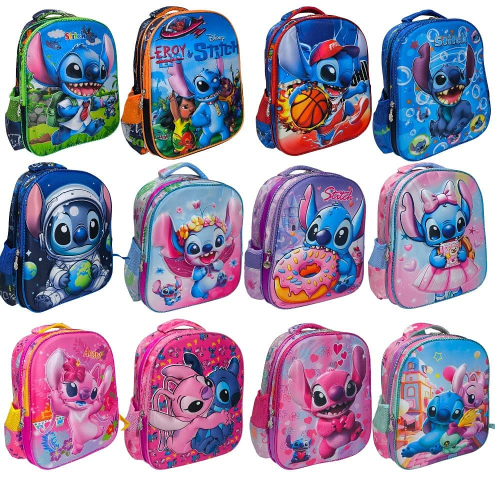 Mochila Escolar feminino e masculino Infantil Costas 3D 13 Polegadas