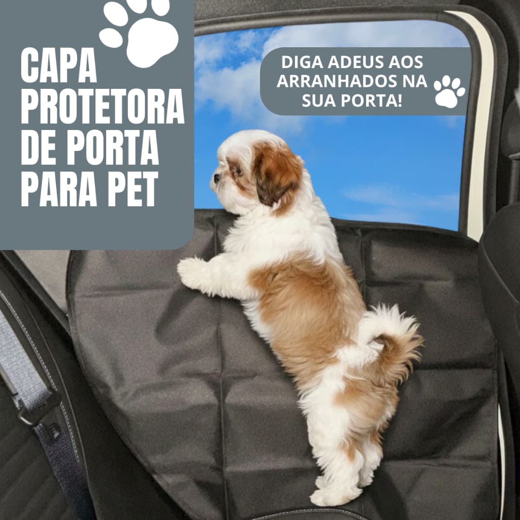 Capa Protetora de Portas para Pet Impermeável Estampado Carro Cães Gatos 2 Unidades ENVIO IMEDIATO