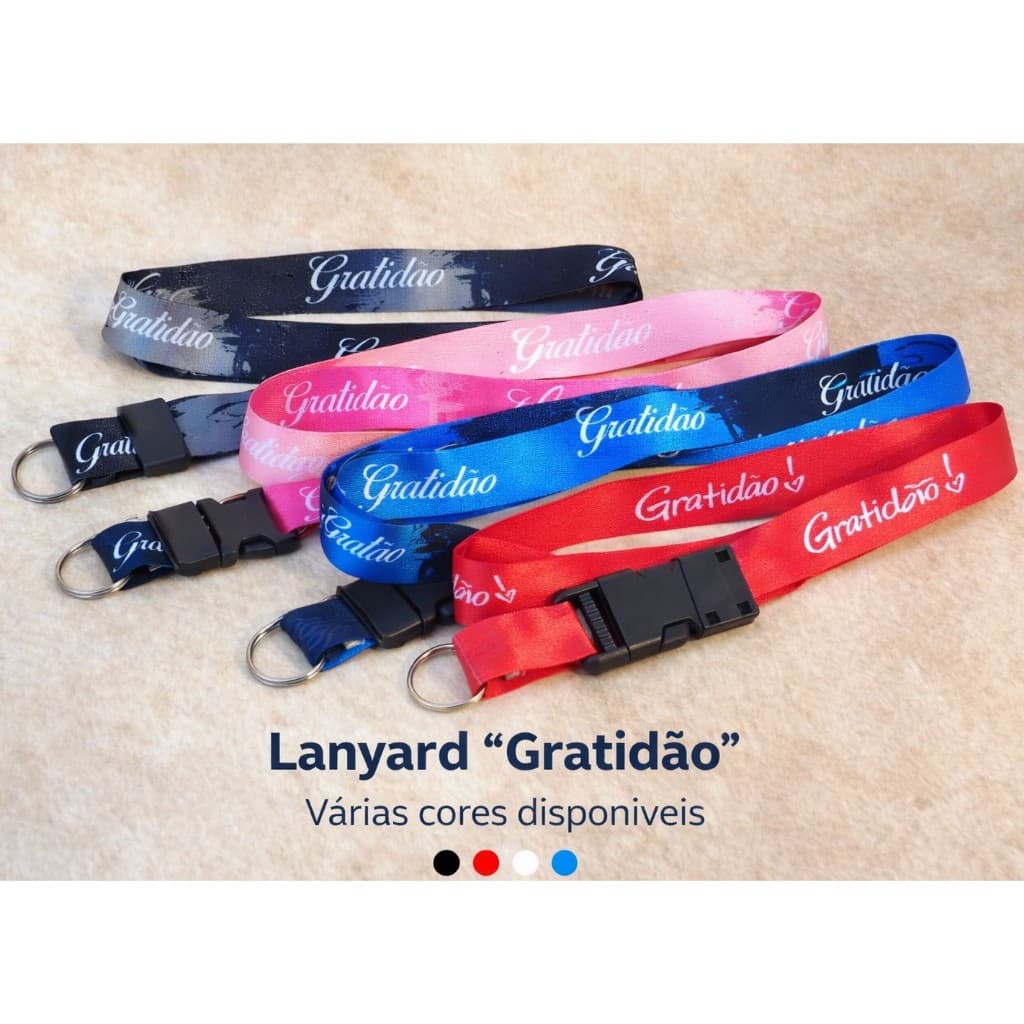 Gratidão Cordão para pescoço com Engate Rápido para Chave Crachá Moto Presente
