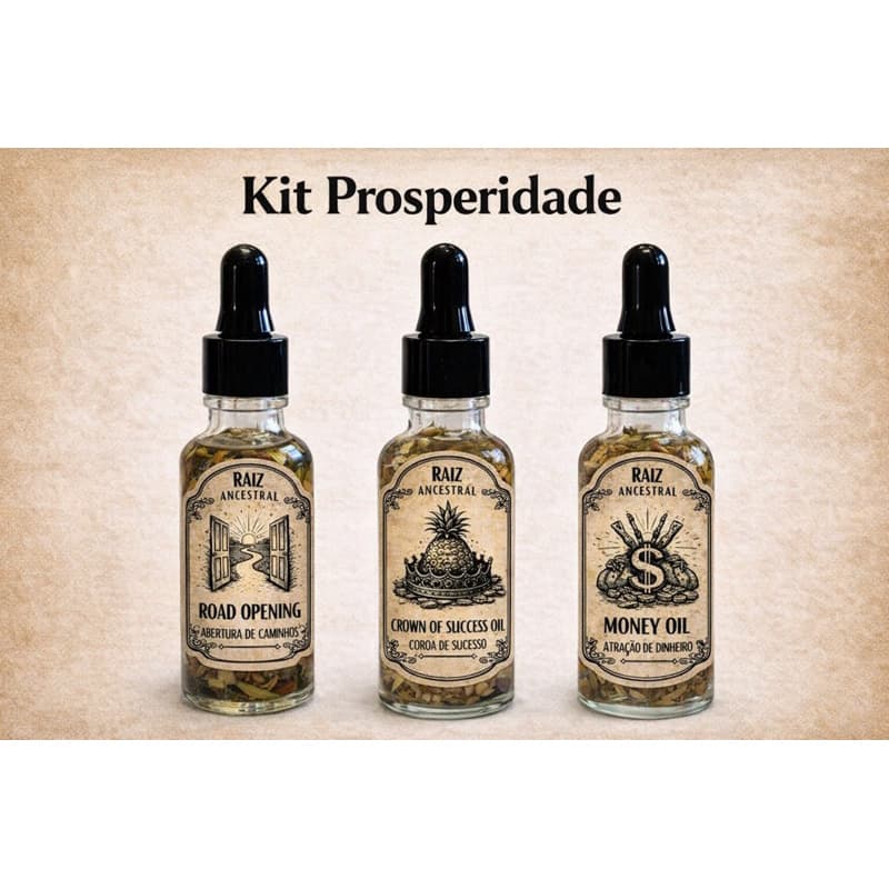 kit prosperidade, óleos hoodoo prosperidade , road opening, coroa de sucesso , money oil