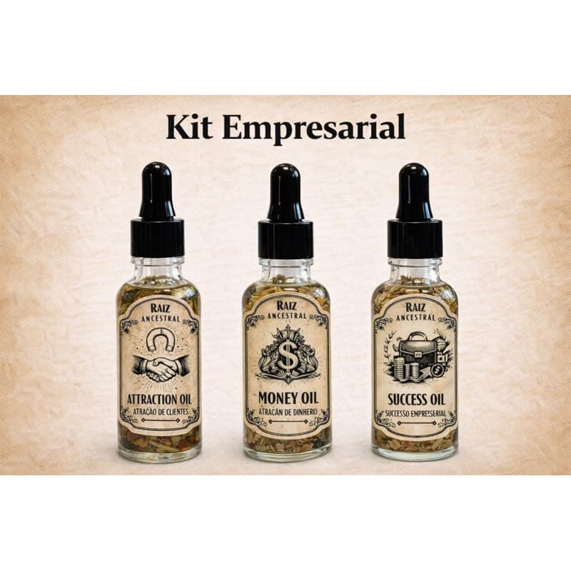 kit empresarial , óleos hoodoo, , óleo sucesso empresarial, óleo money oil, óleo atração de clientes