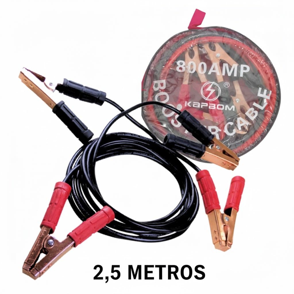 Cabo Transferência de Energia Chupeta Bateria Automotiva 2,5M 800Amp Universal Kapbom KA-1866