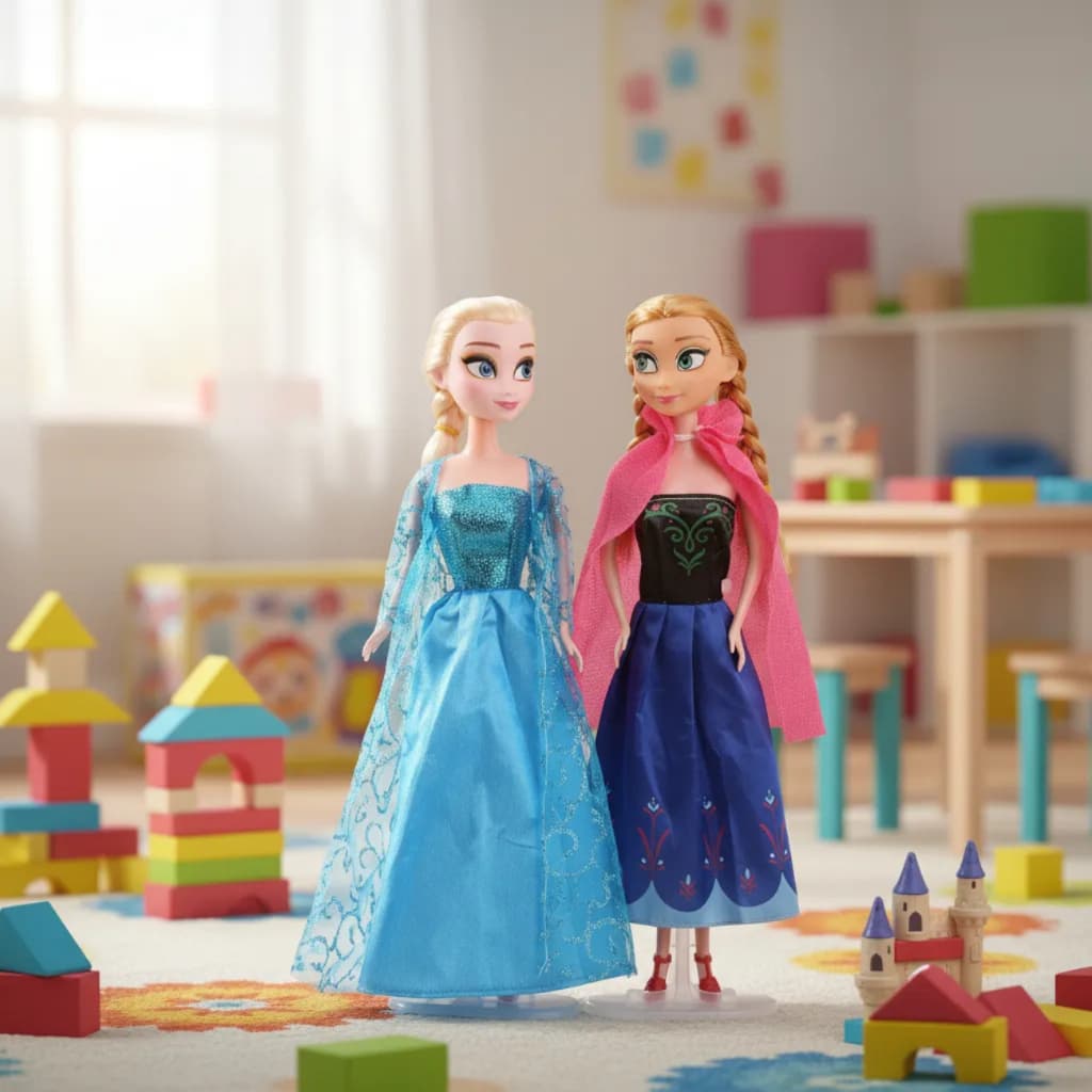 Kit 2 Boneca Frozen Anna E Elsa 30cm Brinquedo Presente Menina Musical Com Acessórios