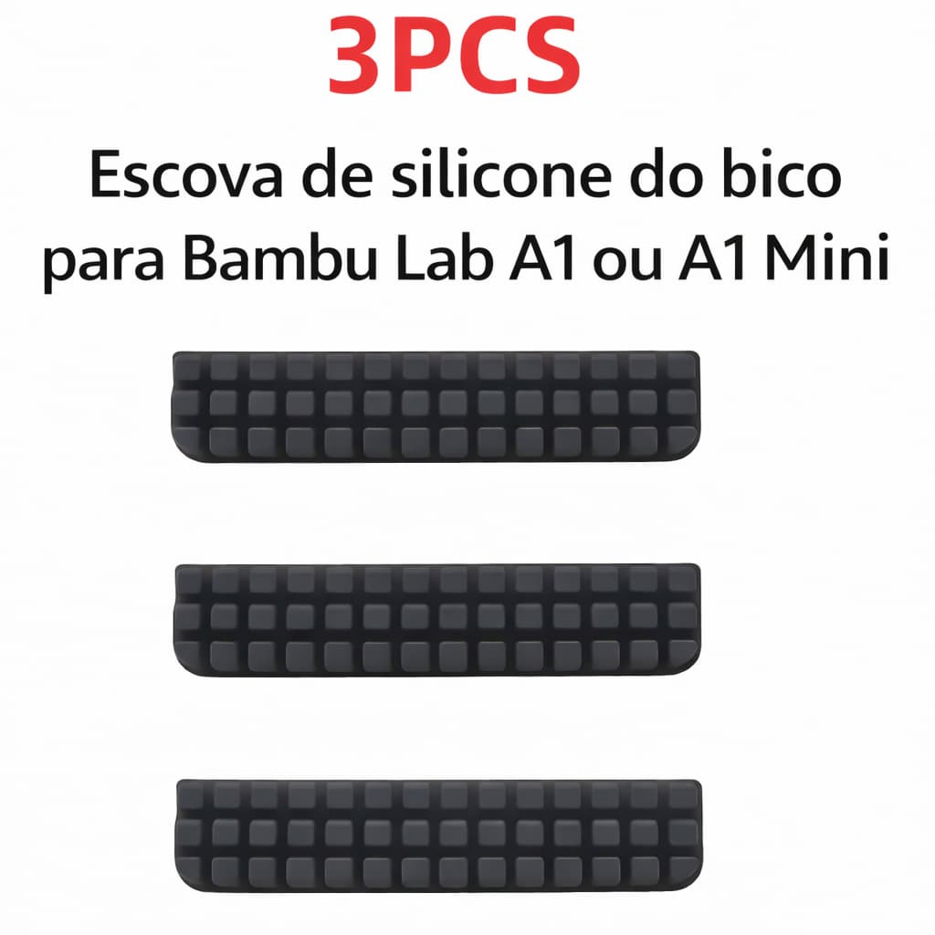 Escova De Silicone para Bambu Lab A1/A1 Mini Ferramenta De Limpeza - 3 Unidades
