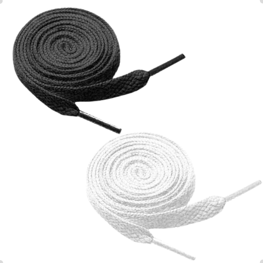 6 Pares Cadarço Cordão 1,15cm Achatado Poliéster Para Tenis Sapato