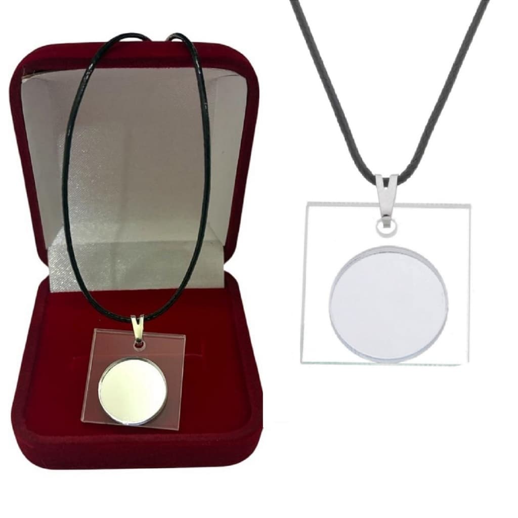 Colar Gargantilha Espelho Refletor De Energias Cordão preto