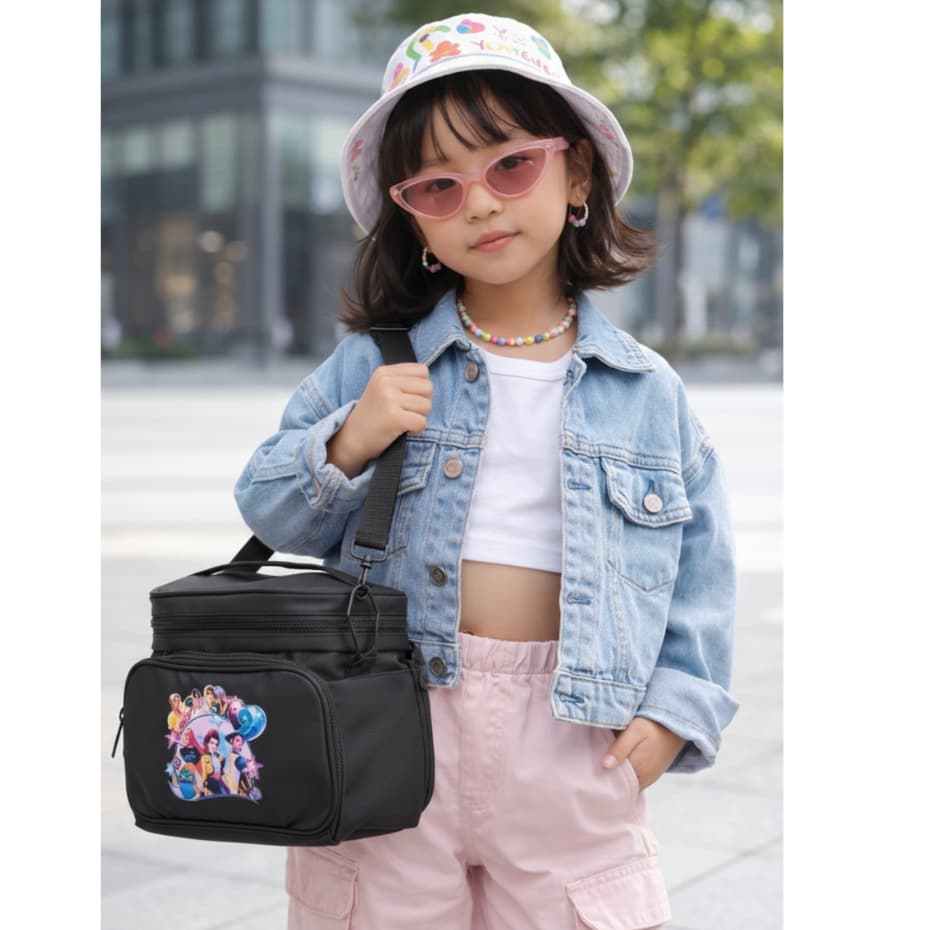 Lancheira Infantil Térmica Personagens Estilo K-POP | Escolar com Alça Ajustável tendencia*