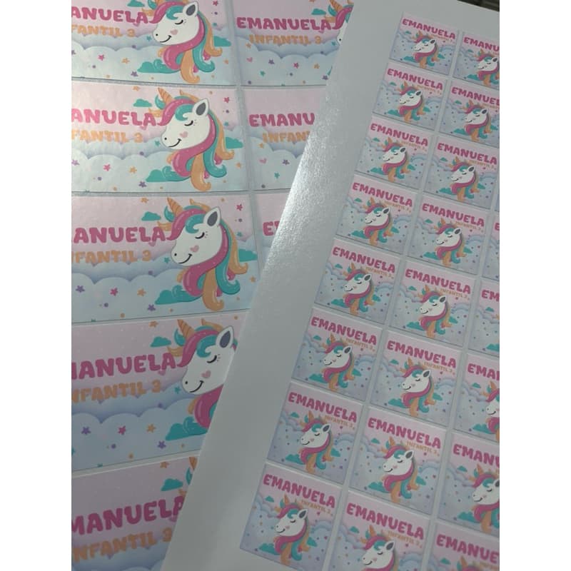 20 Etiquetas Escolares 9x5 e 80 Etiquetas Escolares 3x3