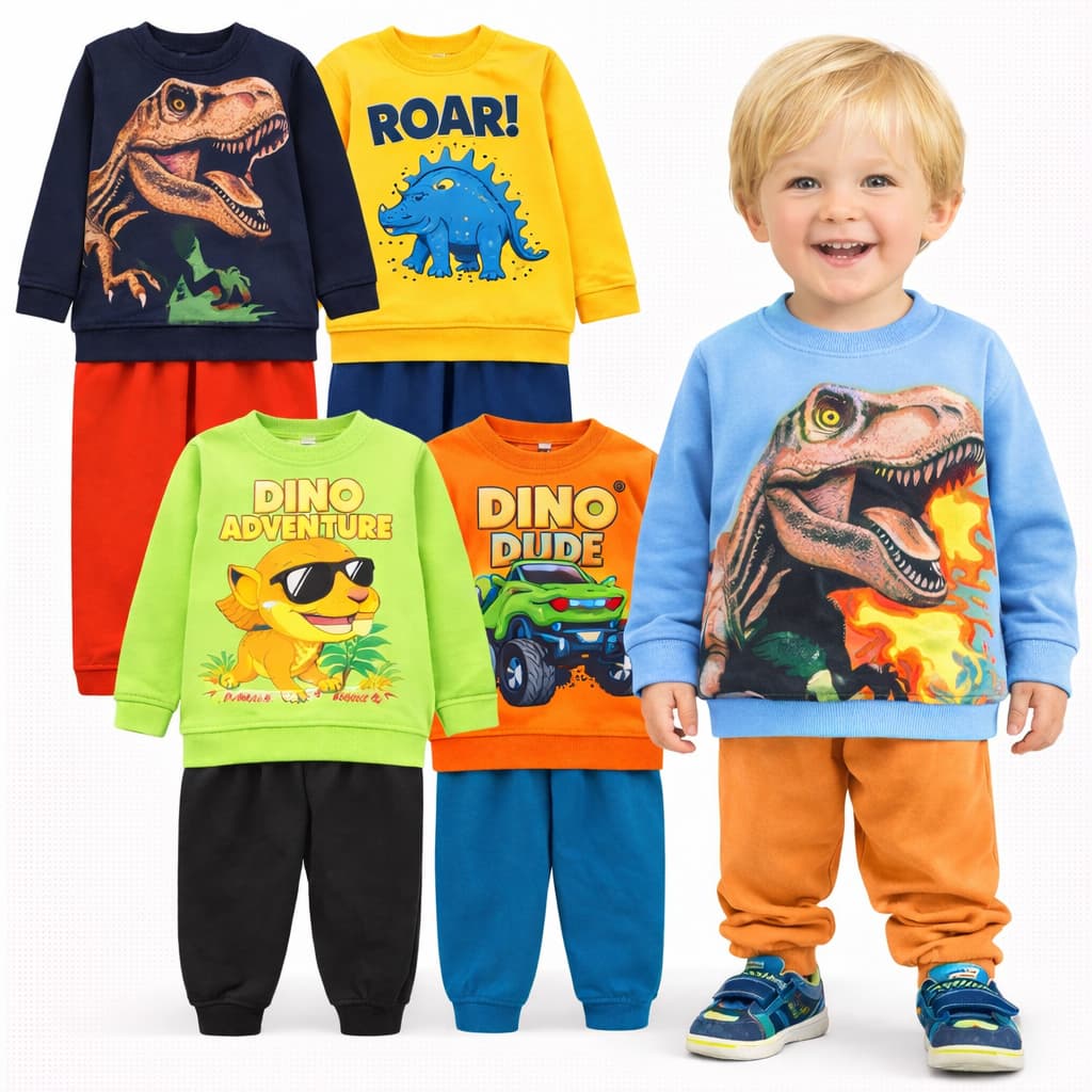 Kit Sortidos 2 ou 6 peças de Conjunto De Moletom Flanelado Infantil Menino Inverno Conjuntos Quentinho Entrega Rápida