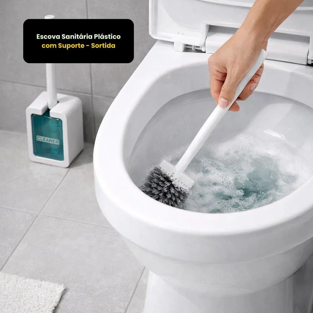 Escova Sanitária Plástico com Suporte Escova de Privada cor Sortida