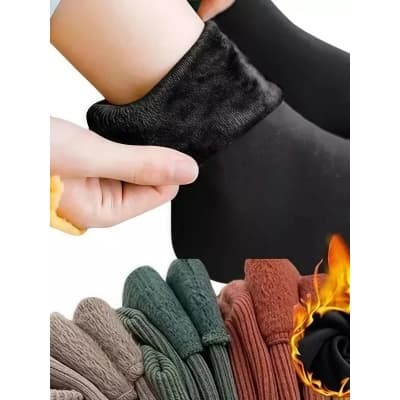 Kit com 6/3/1 pares de meias/meias soquete térmica grossa flanelada fleece inverno frio intenso 2026