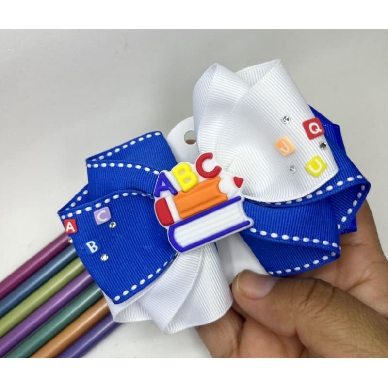 laço escolar infantil, ABC, laço para menina, laço no bico de pato, laço escolar