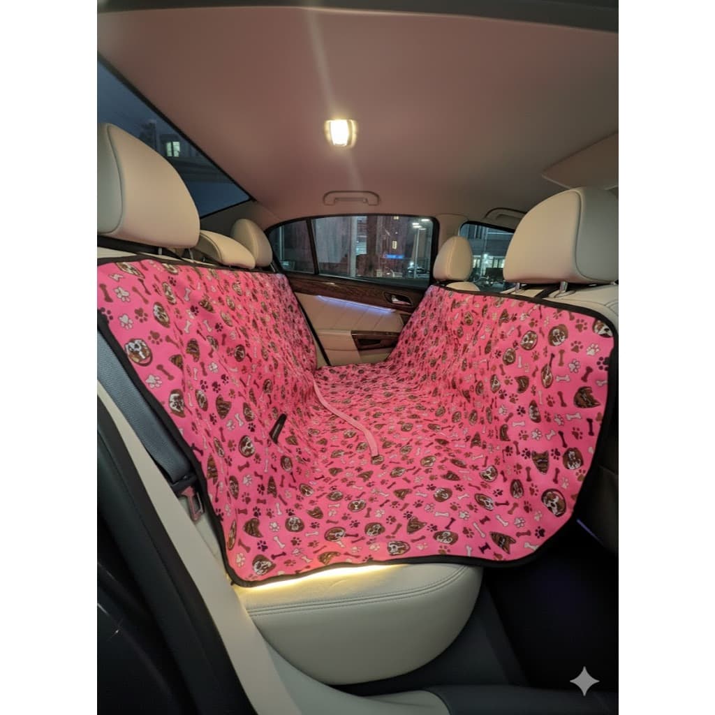 Capa Protetora de Banco Traseiro Estampado Rosa Pet + Cinto de Segurança Rosa Pet ENVIO IMEDIATO