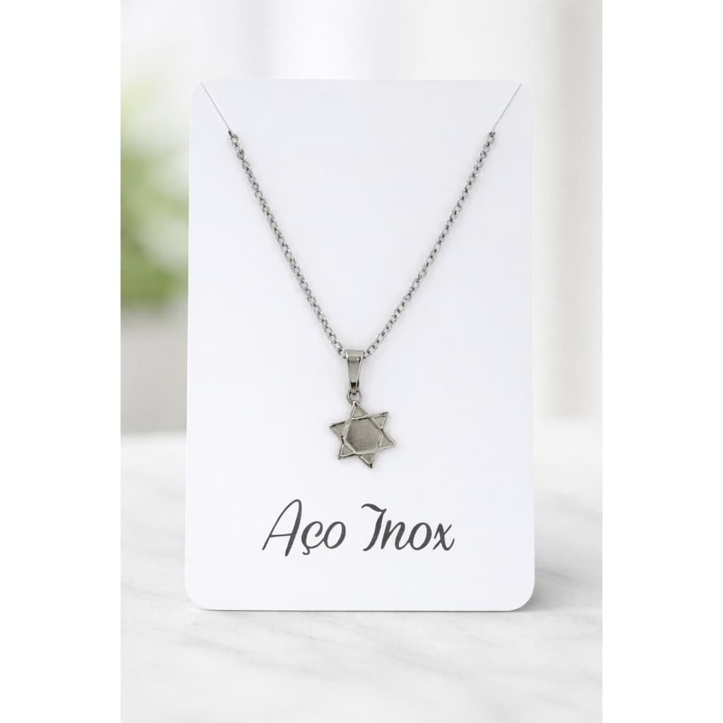 Colar Estrela De Davi Aço Inox Antialergico