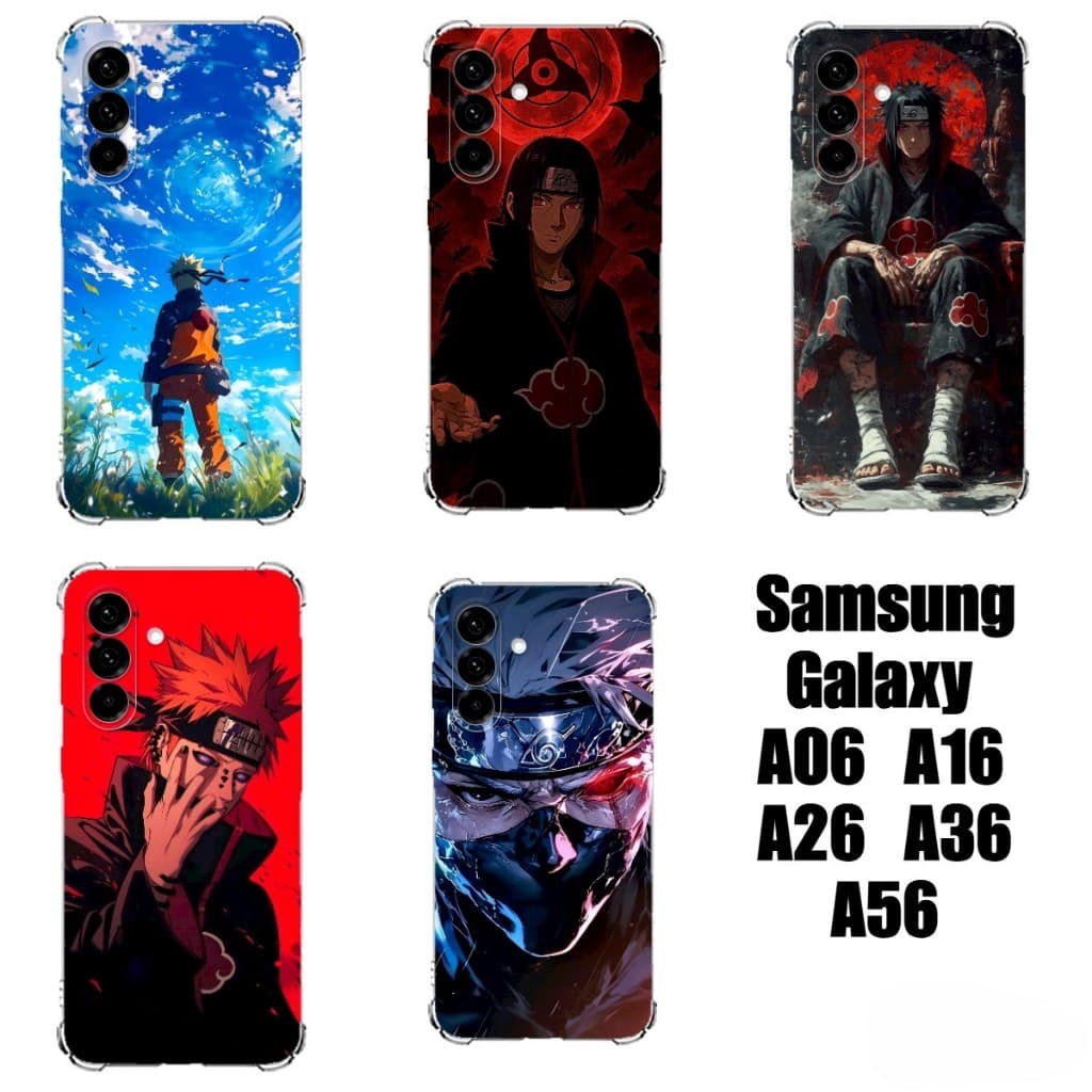 Capinhas Cases TPU Capas de Celular Samsung Galaxy A06 A16 A26 A36 A56 Animes Anime Naruto Sasuke