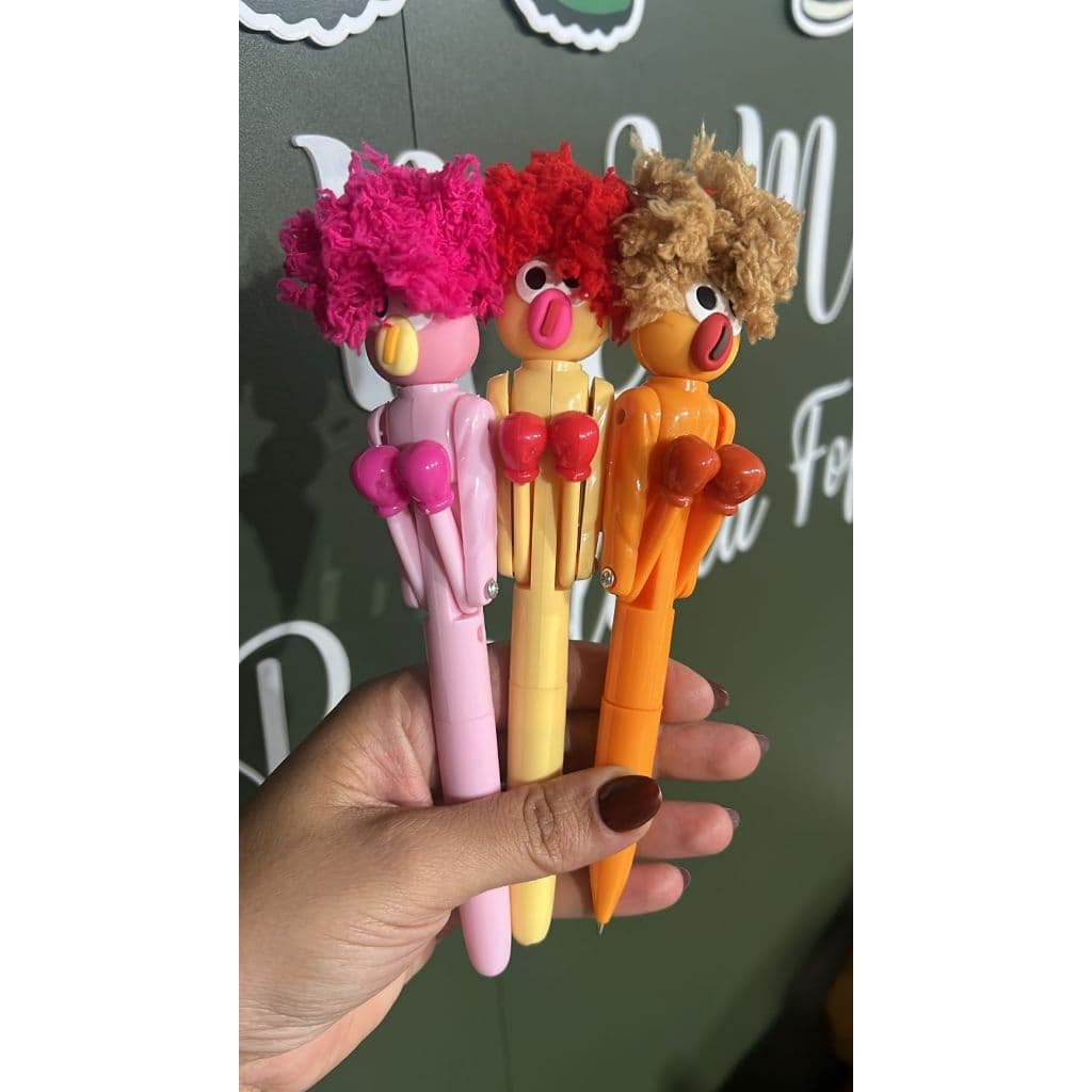 Caneta soquinho  “Cabelo em Pé” com Luvas de Boxe