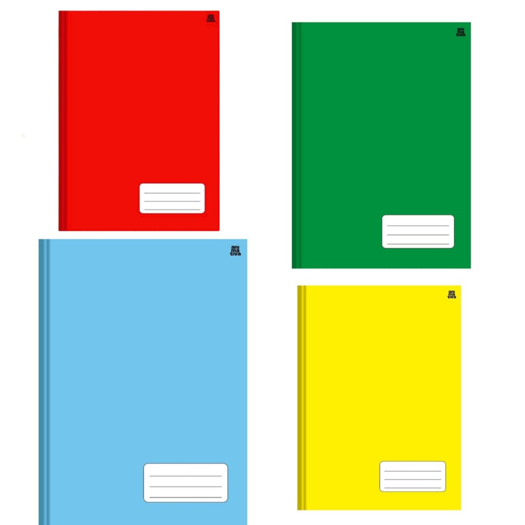 Cadernos brochura GRANDE Animativa  96 Folhas – Capa Dura Escolar - Caderno Feminino - Caderno masculino Caderno menina