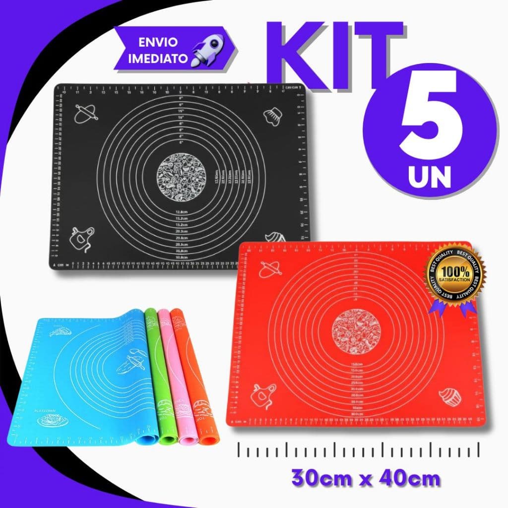 Kit Tapete Culinário de Silicone Para Casa Cozinha Massas Pão Doce Tapete Para Assar Antiaderente
