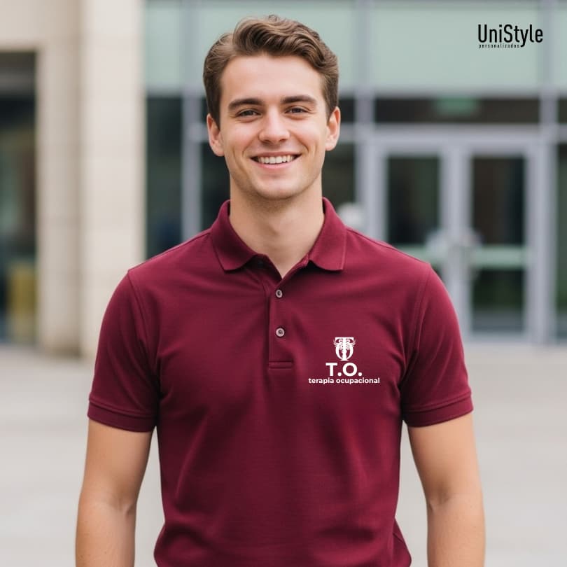 Camisa Gola Polo Terapia Ocupacional Profissões Unissex e Baby Look Abreviação em Piquet Premium