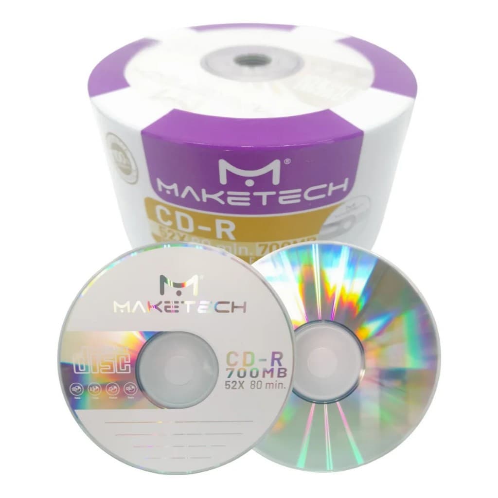 50 Cd-r Maketech Logo 700mb 80 Minutos 52x Original