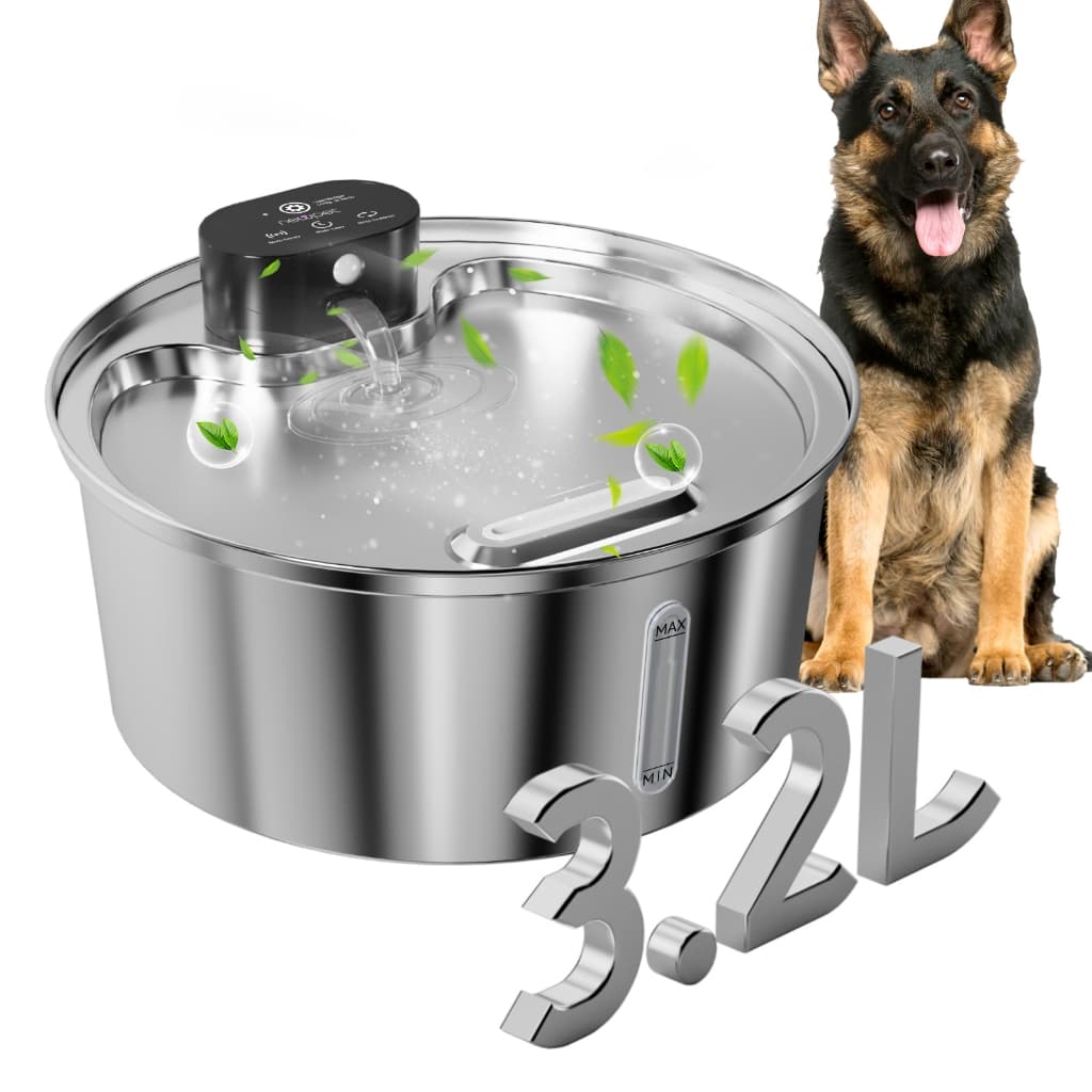 3.2L Newpet Inox gato Cães filtro da fonte de água bebedor ferroso automático sensor inteligente para gatos