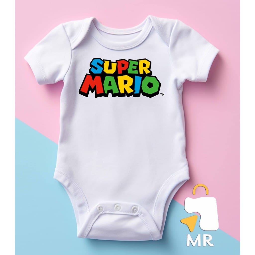 Body infantil SUPER MARIO | Roupinha Criativa para Bebê