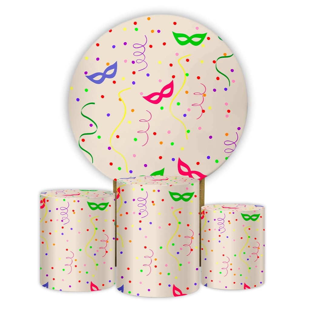 Kit Tecido Painel Festa Carnaval Neutro - Envio Rápido Folia Capas Cilindros Sistema Veste Fácil Premium