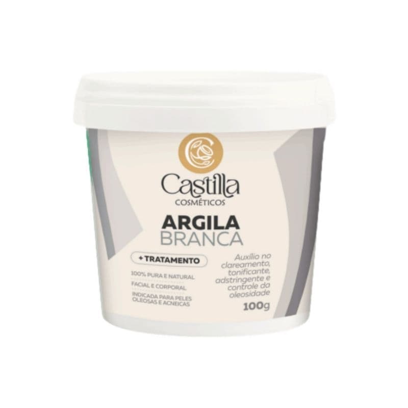 Argila Branca - Castilla Cosméticos100g | Suavizante, Revitalizante e Uniformiza o Tom da Pele