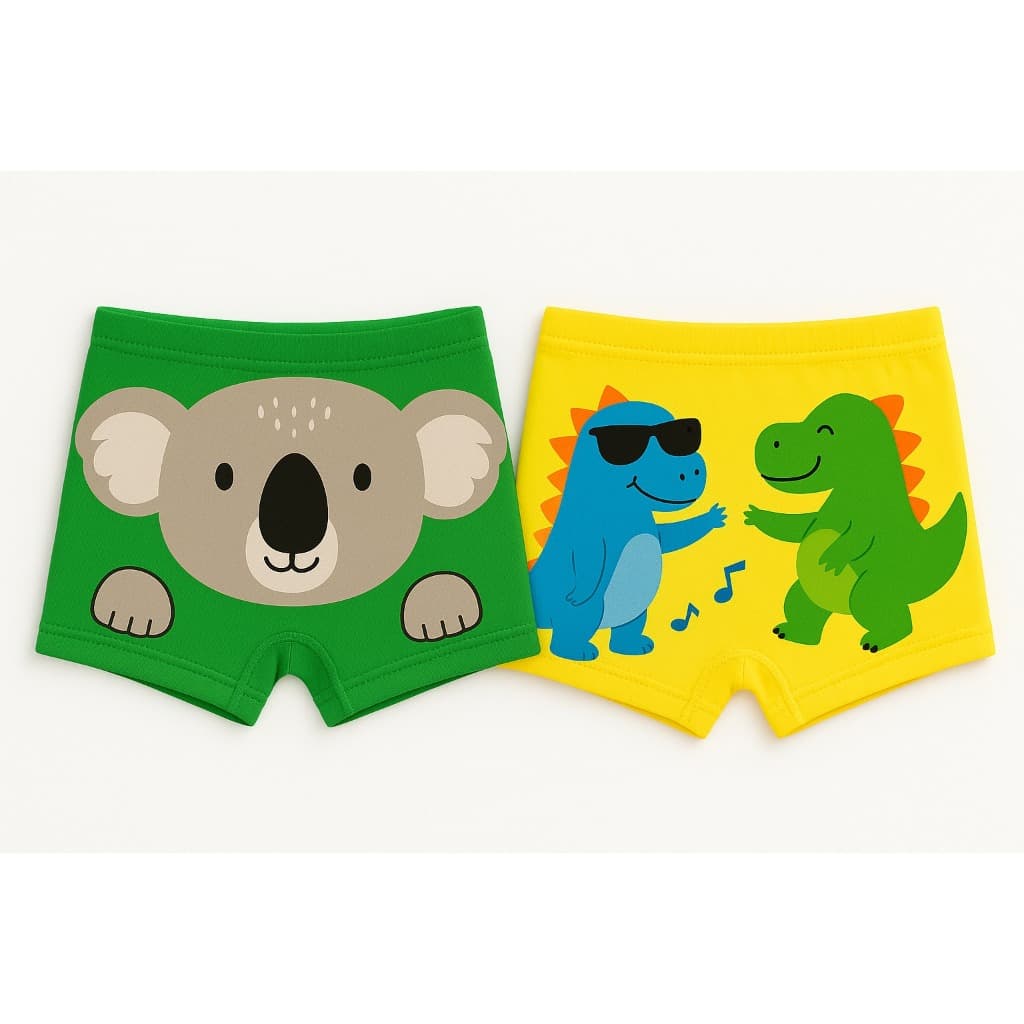 Kit Com 2 Sungas Boxer Divertida Personagens Máxima Proteção UV